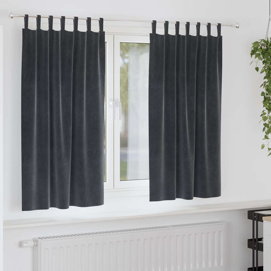 Curtains 2 pcs Dark Grey 140 x 175 cm Velvet