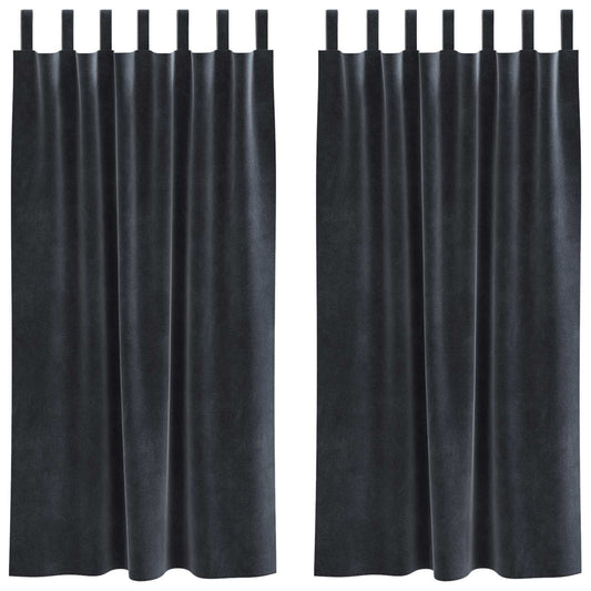 Curtains 2 pcs Dark Grey 140 x 175 cm Velvet