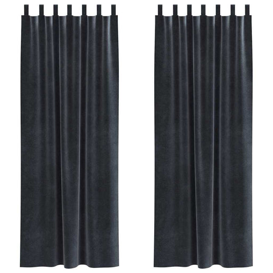 Curtains 2 pcs Dark Grey 140 x 225 cm Velvet