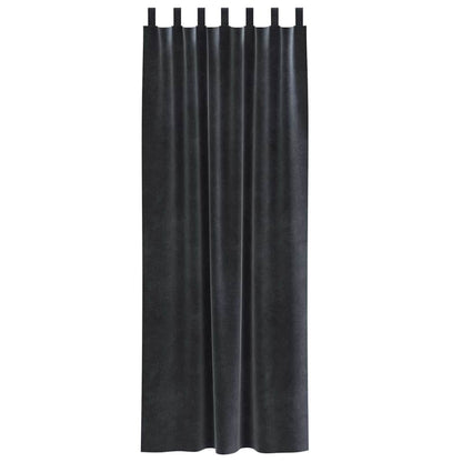 Blackout Curtains 2 pcs Dark Grey 140 x 225 cm Velvet