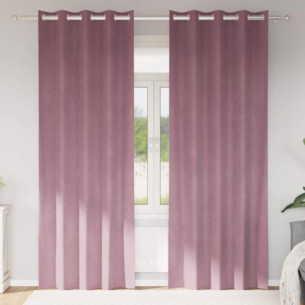 Blackout Curtains 2 pcs Dark Pink 140 x 245 cm Velvet