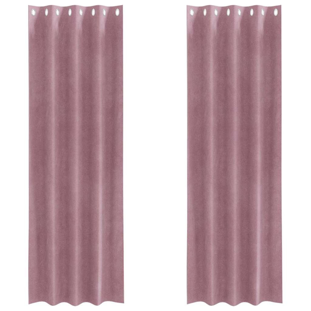 Blackout Curtains 2 pcs Dark Pink 140 x 245 cm Velvet