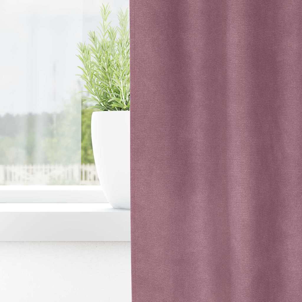 Blackout Curtains 2 pcs Dark Pink 140 x 140 cm Velvet