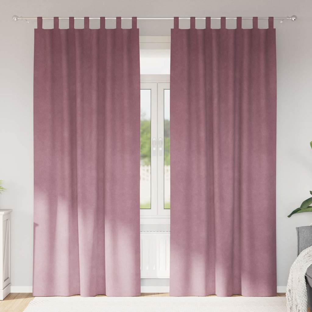 Blackout Curtains 2 pcs Dark Pink 140 x 245 cm Velvet