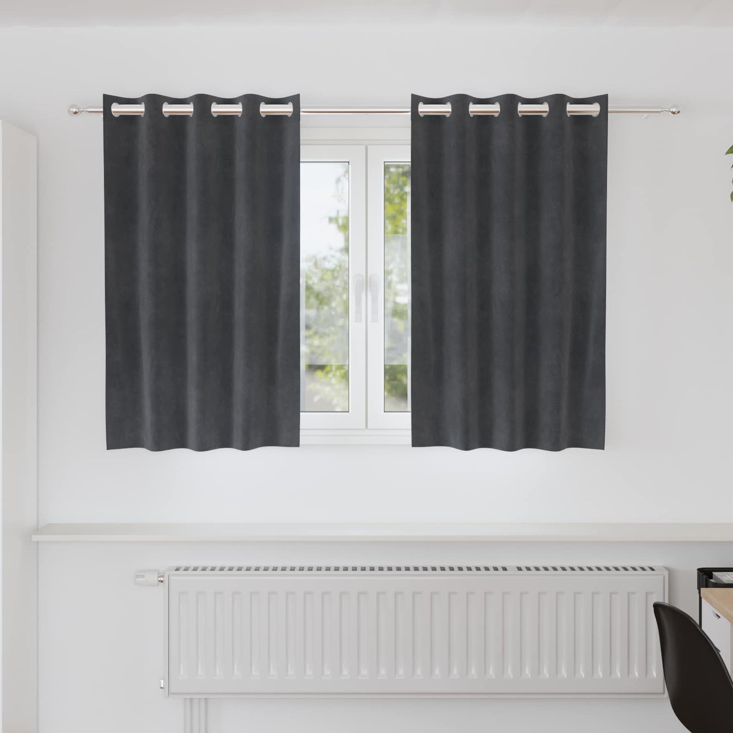 Blackout Curtains 2 pcs Light Grey 140 x 140 cm Velvet