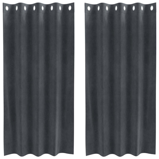 Curtains 2 pcs Light Grey 140 x 175 cm Velvet