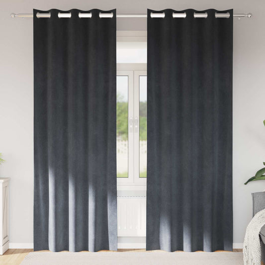 Curtains 2 pcs Light Grey 140 x 245 cm Velvet