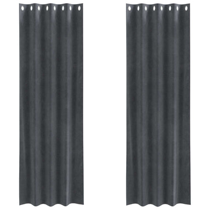 Blackout Curtains 2 pcs Light Grey 140 x 245 cm Velvet