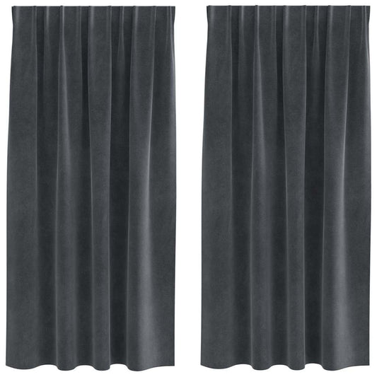 Curtains 2 pcs Light Grey 140 x 175 cm Velvet