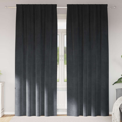 Blackout Curtains 2 pcs Light Grey 140 x 225 cm Velvet