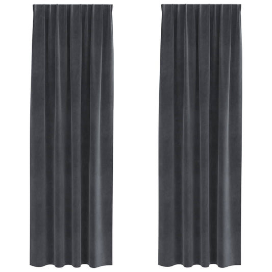 Curtains 2 pcs Light Grey 140 x 225 cm Velvet