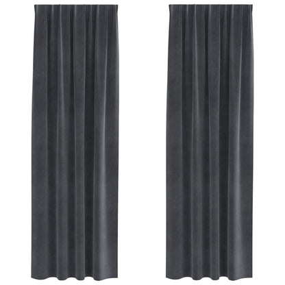 Blackout Curtains 2 pcs Light Grey 140 x 260 cm Velvet