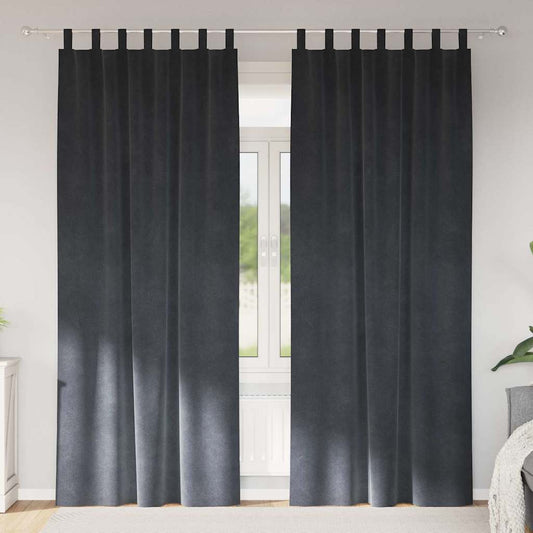 Curtains 2 pcs Light Grey 140 x 225 cm Velvet