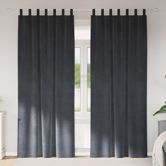 Curtains 2 pcs Light Grey 140 x 260 cm Velvet