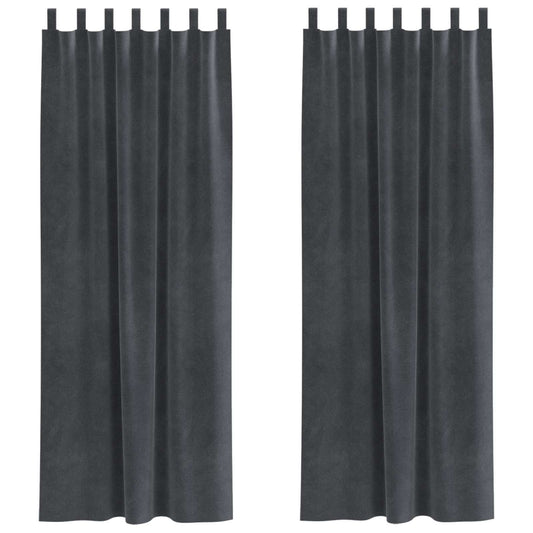 Curtains 2 pcs Light Grey 140 x 260 cm Velvet