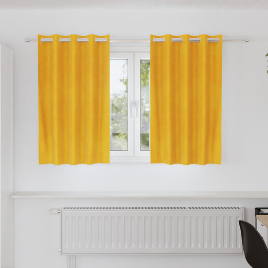 Curtains 2 pcs Mustard Yellow 140 x 140 cm Velvet