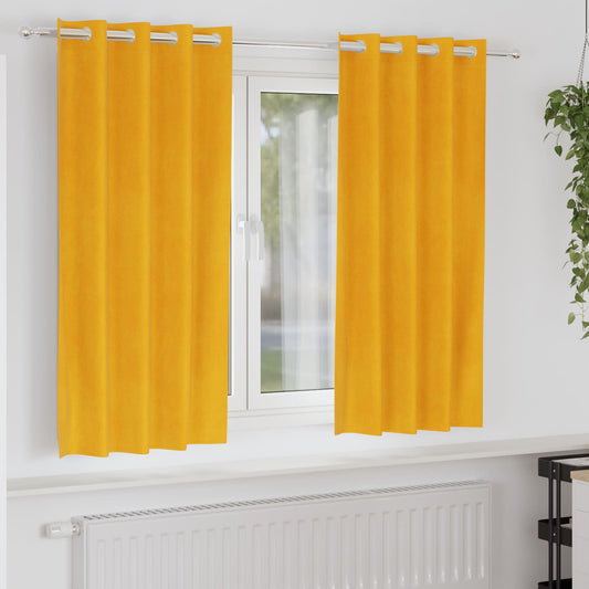 Curtains 2 pcs Mustard Yellow 140 x 175 cm Velvet