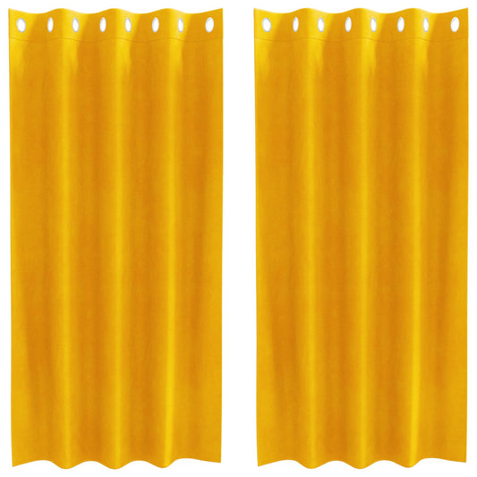 Curtains 2 pcs Mustard Yellow 140 x 175 cm Velvet