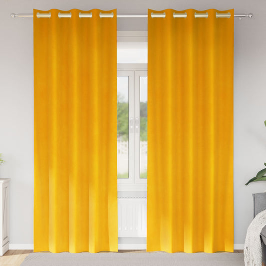 Curtains 2 pcs Mustard Yellow 140 x 225 cm Velvet