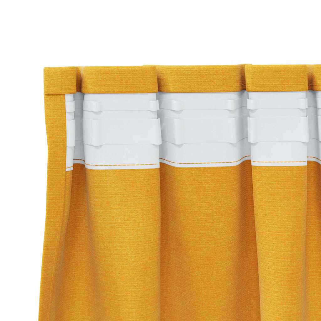 Blackout Curtains 2 pcs Mustard Yellow 140 x 175 cm Velvet