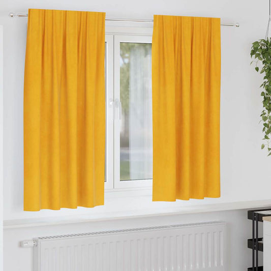 Curtains 2 pcs Mustard Yellow 140 x 175 cm Velvet