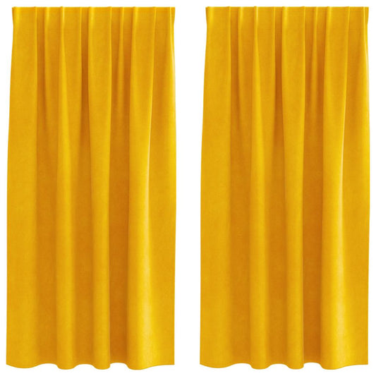 Curtains 2 pcs Mustard Yellow 140 x 175 cm Velvet