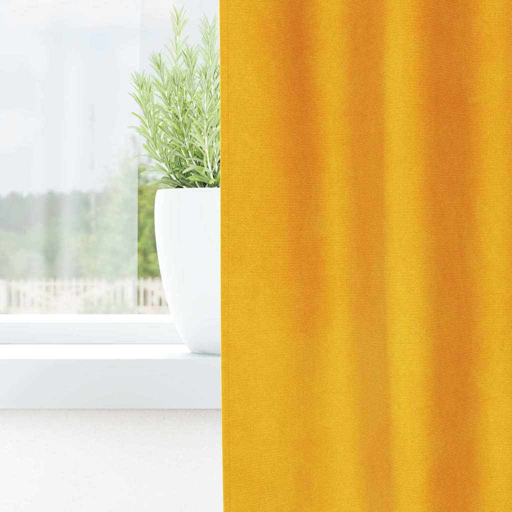 Blackout Curtains 2 pcs Mustard Yellow 140 x 245 cm Velvet