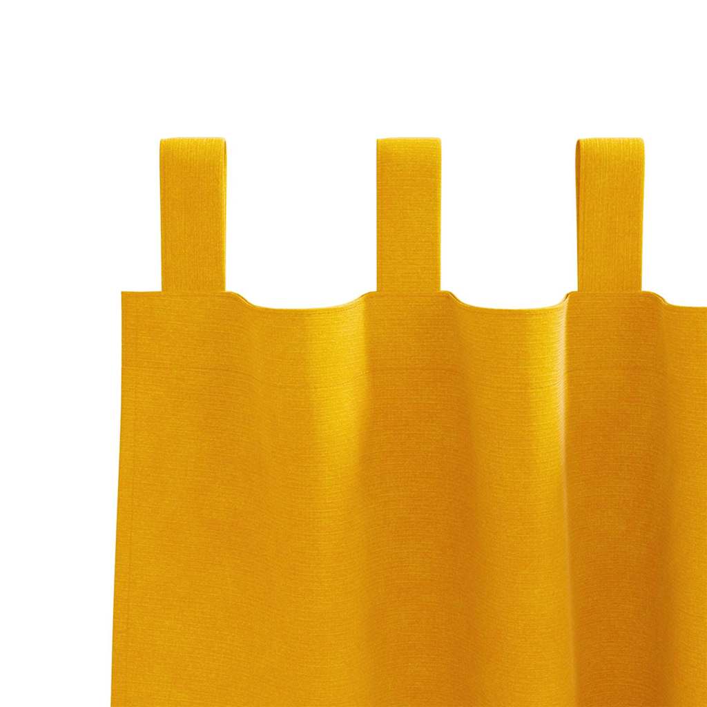 Blackout Curtains 2 pcs Mustard Yellow 140 x 140 cm Velvet
