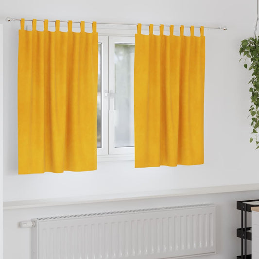 Curtains 2 pcs Mustard Yellow 140 x 140 cm Velvet