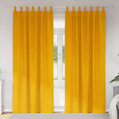 Blackout Curtains 2 pcs Mustard Yellow 140 x 225 cm Velvet