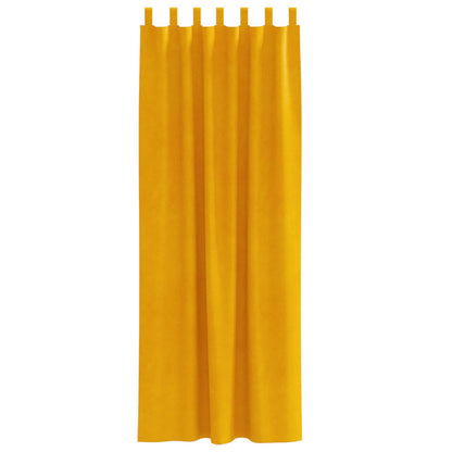Blackout Curtains 2 pcs Mustard Yellow 140 x 225 cm Velvet