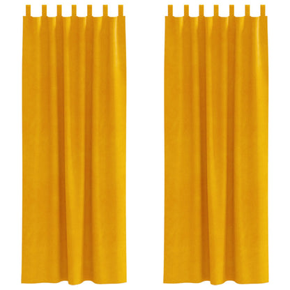 Blackout Curtains 2 pcs Mustard Yellow 140 x 245 cm Velvet