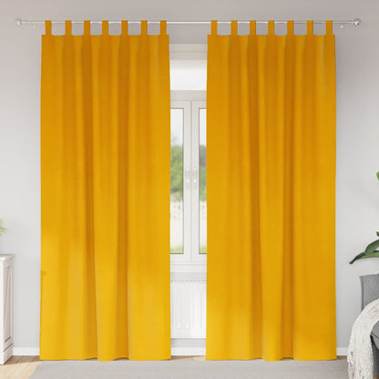 Blackout Curtains 2 pcs Mustard Yellow 140 x 260 cm Velvet