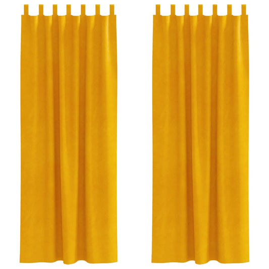 Curtains 2 pcs Mustard Yellow 140 x 260 cm Velvet