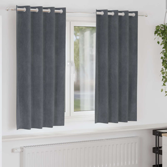 Curtains 2 pcs Light Grey 140 x 175 cm Velvet