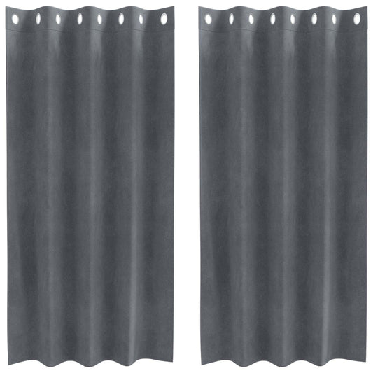 Curtains 2 pcs Light Grey 140 x 175 cm Velvet