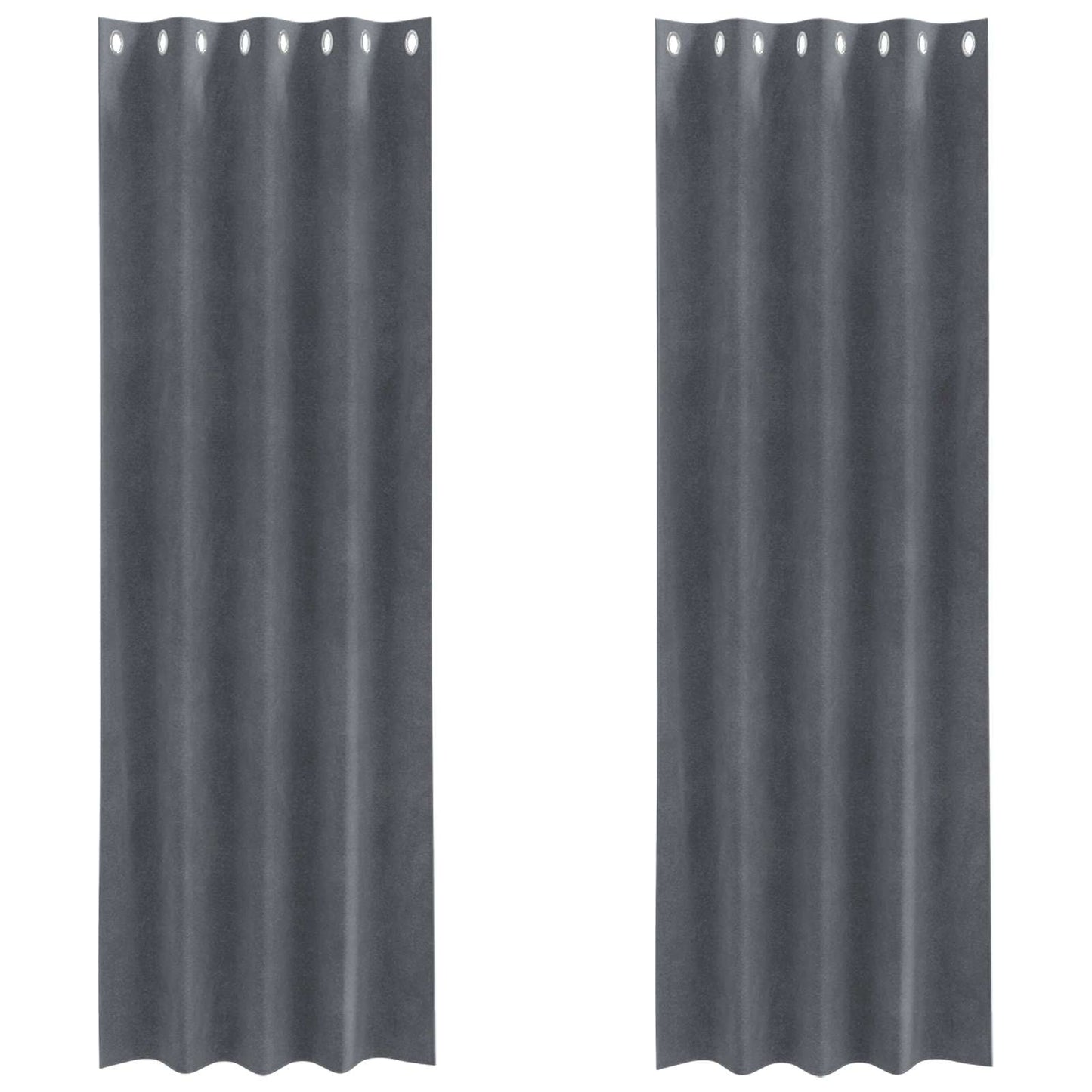 Blackout Curtains 2 pcs Light Grey 140 x 225 cm Velvet
