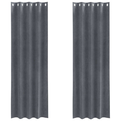 Blackout Curtains 2 pcs Light Grey 140 x 225 cm Velvet