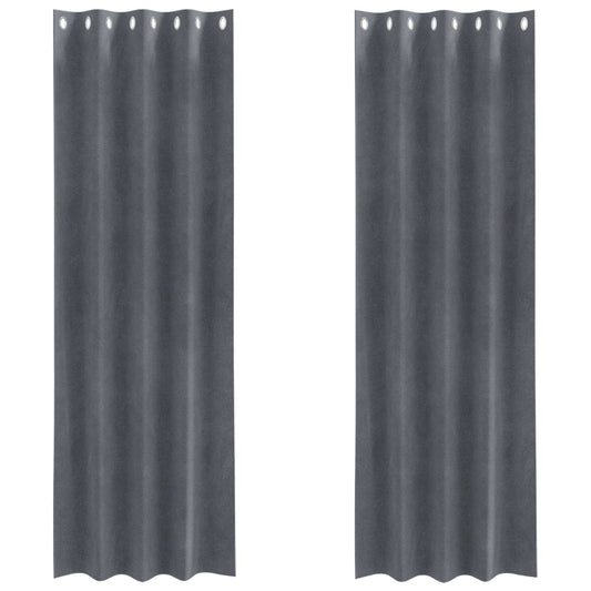 Curtains 2 pcs Light Grey 140 x 260 cm Velvet
