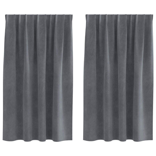 Curtains 2 pcs Light Grey 140 x 140 cm Velvet