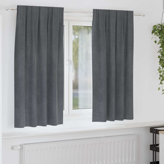 Curtains 2 pcs Light Grey 140 x 175 cm Velvet