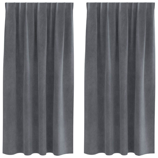Curtains 2 pcs Light Grey 140 x 175 cm Velvet