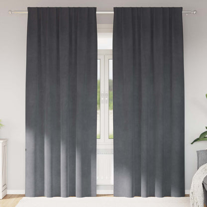 Blackout Curtains 2 pcs Light Grey 140 x 245 cm Velvet
