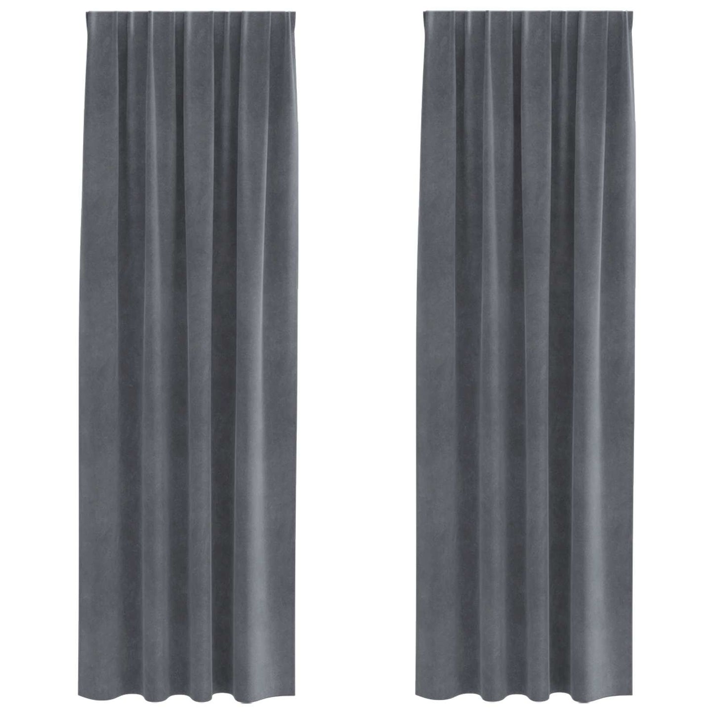 Blackout Curtains 2 pcs Light Grey 140 x 245 cm Velvet