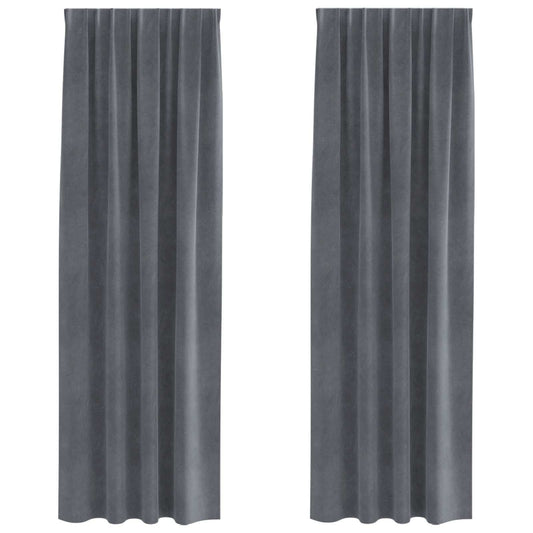Curtains 2 pcs Light Grey 140 x 245 cm Velvet