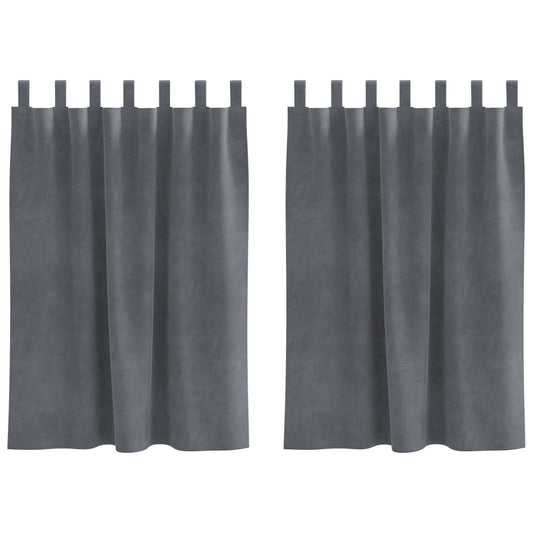 Curtains 2 pcs Light Grey 140 x 140 cm Velvet