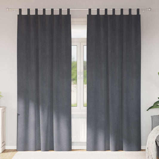 Curtains 2 pcs Light Grey 140 x 225 cm Velvet