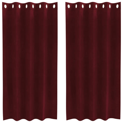 Blackout Curtains 2 pcs Wine Red 140 x 175 cm Velvet