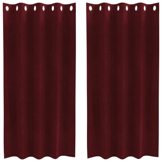 Curtains 2 pcs Wine Red 140 x 175 cm Velvet