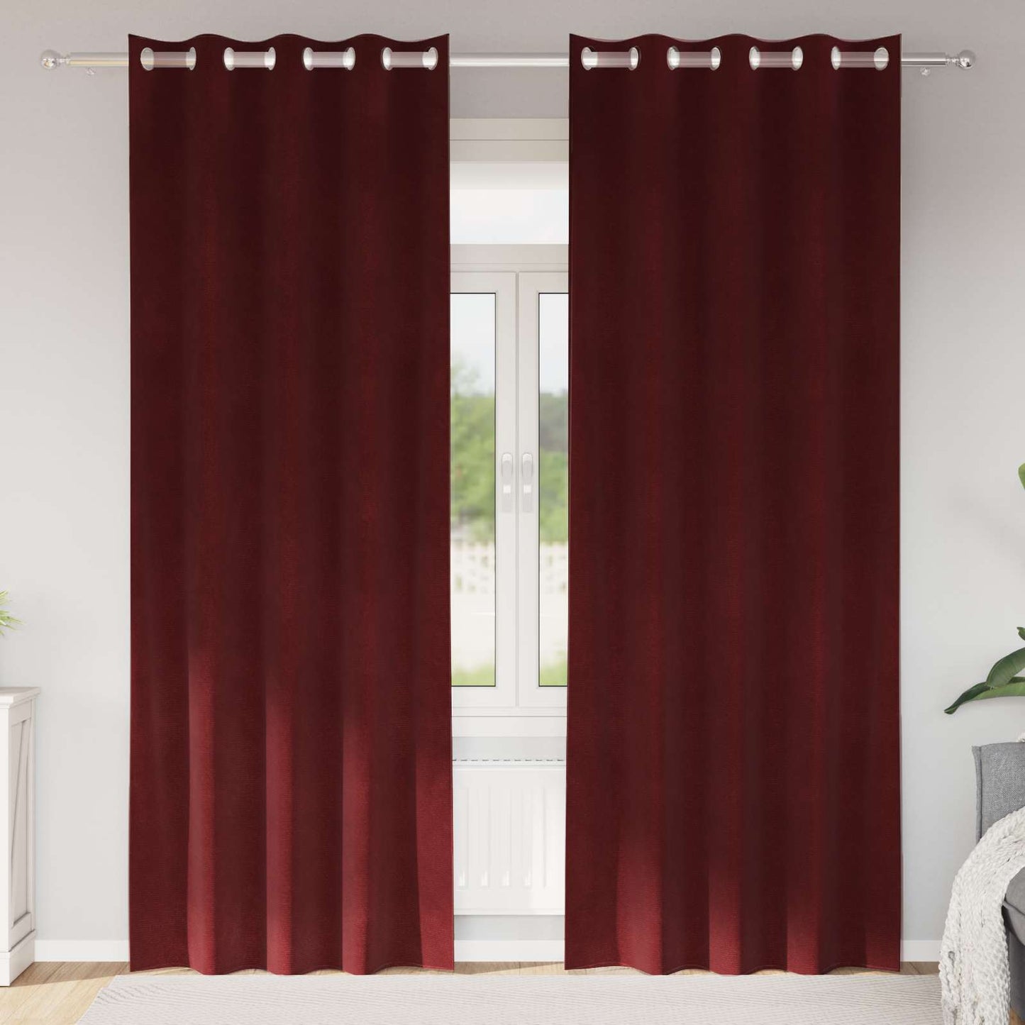 Blackout Curtains 2 pcs Wine Red 140 x 225 cm Velvet